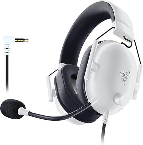 Razer Blackshark V2 X - White Premium Esports Gaming Headset (50mm Driver Wired Headset, Noise Canceling for PC, Mac, PS4, Xbox One and Switch) White