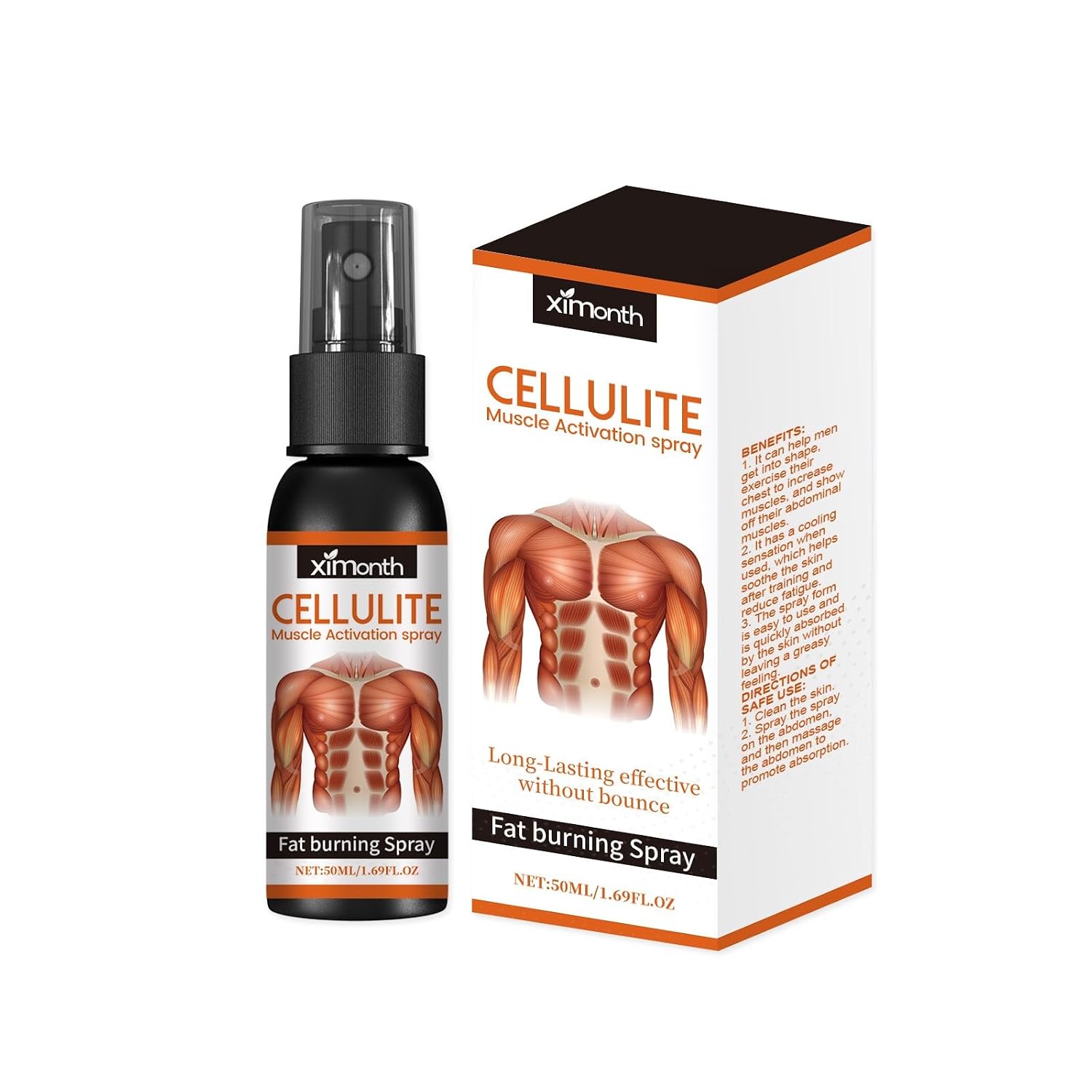 Abdominal Spray, Hot Spray, Belly for Men and Women Cellulite Removal Spray Fat Burner Six Pack Abs Muscle Stimulator Spray, Cellulite Fat Burning Spray