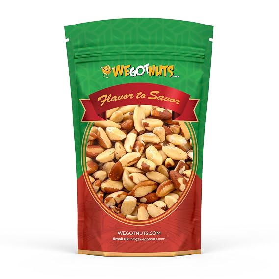 Raw Brazil Nuts - 1 Pound, (16oz) - Natural, Unsalted, Shelled, No Preservatives, Kosher Certified - Natural, Fresh, Healthy Diet Snacks for Kids and Adults by We Got Nuts