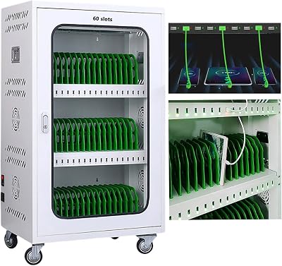 Tablet PcMobile Phone Charging Cabinet, with Charging Indicator Light, Aluminum Alloy Door Lock, 5V 2A Fast Charging, for Use in Schools, Shopping Malls, Restaurants,60slots