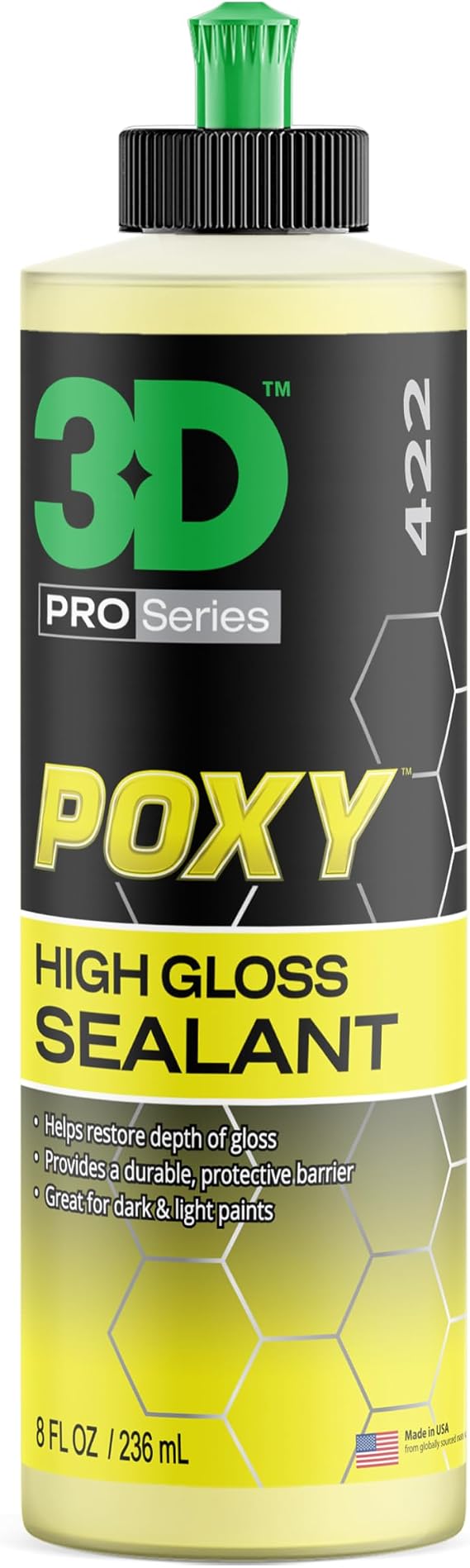 3D POXY Montan Wax Sealant Long Lasting Hybrid Car Wax for High Gloss Finish & Paint Protection | Non-Staining Formula | Easy to Apply | Made in USA |8 oz