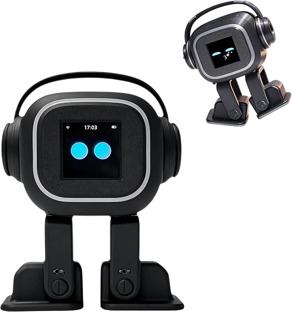 AI Chatbot for COMPANION Robot With Emotional Interaction, Singing And Dancing Entertainment, Voice Control, Expression(Black)