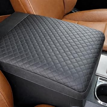 it's us Center Console Armrest Cover for Toyota Tundra (20142021) Pickup Truck Interior Protector, Black Synthetic Leather