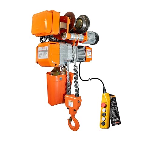 Prowinch 1 Ton (2200 lb) 220V 1-Speed Electric Chain Hoist with Integrated Power Trolley, 20 ft Durable G80 Chain, H2 Duty Rating for Efficient and Reliable Industrial Lifting Applications