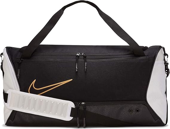 Nike Elite Basketball Duffel Bag Ba6163-011, Black/White/Metallic Gold., One Size