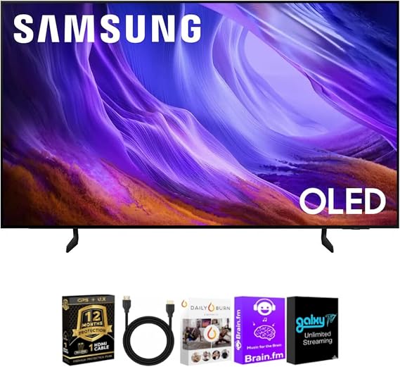 Samsung 65 Inch Class 4K OLED Smart TV Bundle with HDMI Cable, Streaming Bundle and 12 Month CPS Protection Plan, HDR OLED Display, WiFi Smart TV, Gaming Ready Home Theater Entertainment