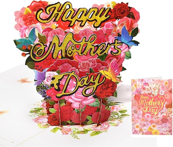 Mother's Day Card - 3D Floral Greeting Card with Heartfelt Message,Mothers Day Gifts, Elegant Handcrafted Design, Mother's Day Gift for Mom, Wife, Grandma - Premium Quality Paper & Envelope Included