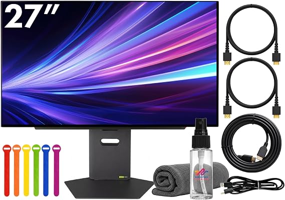 LG Ultragear 27GX790A-B 27" QHD (25601440) Gaming Monitor | 480Hz OLED Display, 0.03ms Response, HDR, NVIDIA G-SYNC Compatible, FreeSync Premium, HDMI & DisplayPort + HDMI Cable + Cable Ties + More