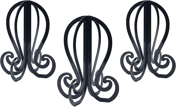 Plastic 3PCS Wig Stand,Black Wig Head Stand,Easy to Assemble Wig Stand Holder,Wig Holder Display Stand,Beanie Display Stand,Hat Stand 11.61 Inch high