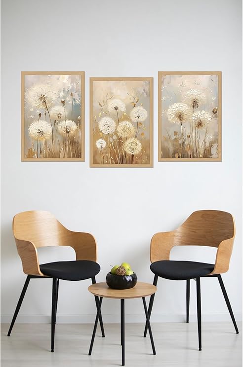 Kututr Dekorize Mdf Tablo Seti 3 Parça Mm Salon Oturma Odası Için Bohem Duvar Dekoru 3043,Siyah Beyaz 13 X 17