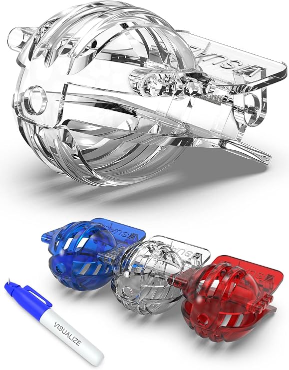 VISUALIZE Tri-Line Golf Ball Marker - Enhanced Precision for Putts & Drives - Alignment Aid with Marking Pens