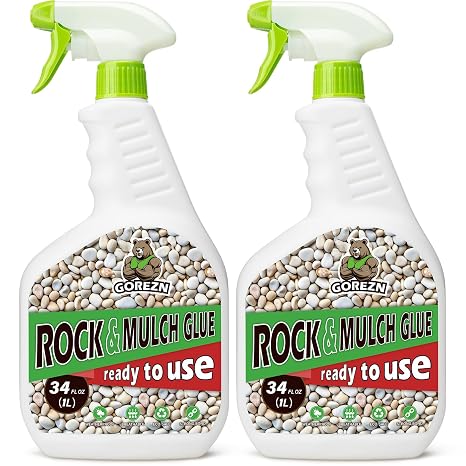 Mulch Glue for Landscaping with Sprayer 68 OZ, Rock Glue for Landscaping,Landscape Spray for Rocks Pea Gravel, Pebbles, Wood, Bark, Ready to Use, LongLasting, AntiClog, Garden & Yard