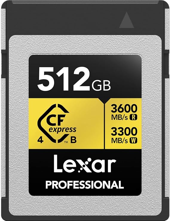 Lexar 512GB Professional Gold CFexpress 4.0 Type B Card | CFexpress 4.0 Type B with 3600MB/s read and 4TB capacity for videography, photography and data transfer