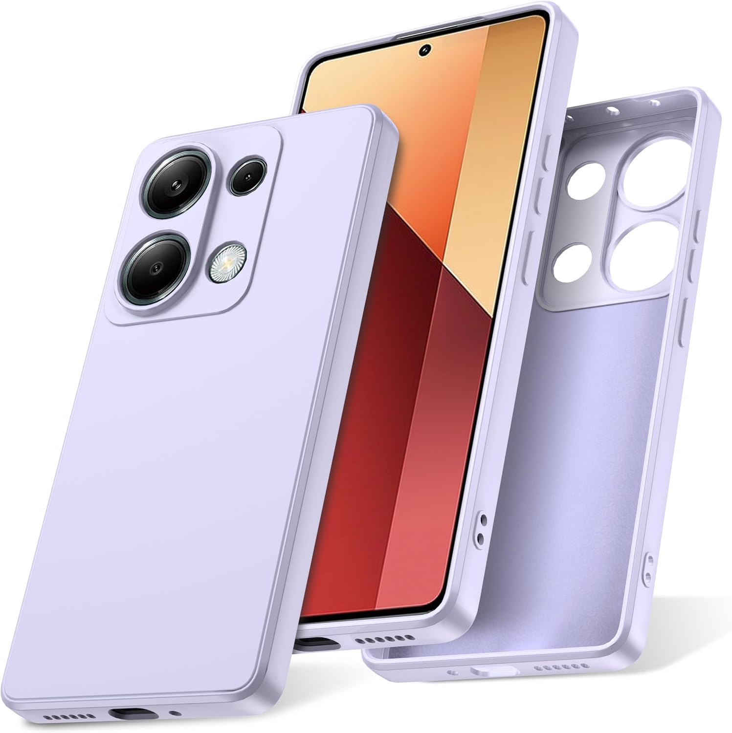 Watana for Xiaomi Redmi Note 13 Pro 4G Case, Soft-Touch Silicone Phone Case, Shockproof, DustProof, Antiskid Full Body Armour Phone Cover with Microfiber Lining for Redmi Note 13 Pro 4G,Purple
