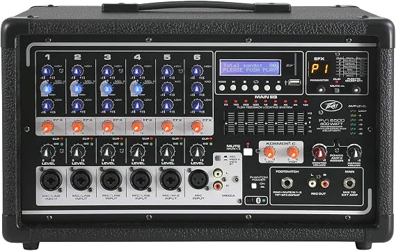 Peavey PVi 6500 All In One Powered Mixer, MultiColored, 13.00 x 14.00 x 19.80