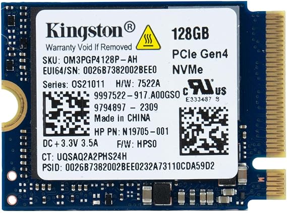 Kingston 128GB Gaming M.2 2230 PCIe NVMe Internal Solid State Drive (SSD) - Stream Deck, Laptop & Desktop Compatible