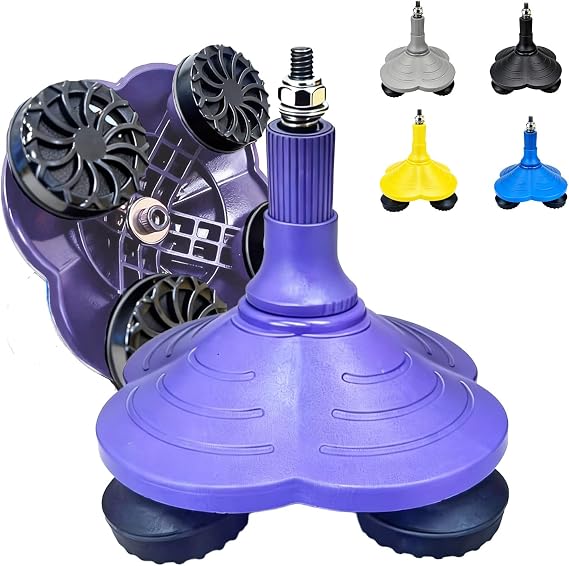 Cane Tips 3/4 Inch Extra Wide Heavy Duty Base Self Standing Cane Tip, 360Pivoting Quad Base for All Terrains, Shock-Absorbing and Non-Slip 5 Colors Available (Lilac Purple)