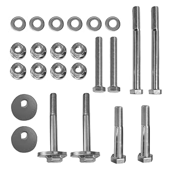 24PCS Front Control Arms Cam Bolts Hardware Kit Compatible with Dodge Ram 1500 4x4 2002-2008, for Dodge 2500 3500 2003-2009