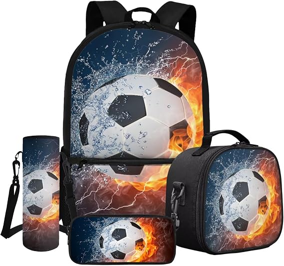 Print School Backpack Set for Kids Boys Girls 4 in 1 Children Back to School Backpack Set