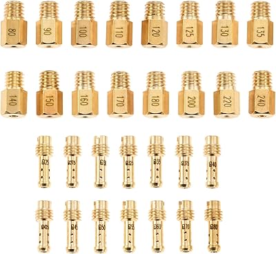 Gohantee 30 Pcs Main Jet and Pilot Slow Jet Kit Include 16Pcs Main Jets and 14Pcs Slow Pilot Jet, Compatible with Honda, Suzuki, Kawasaki, Yamaha, Husqvarna, Polaris Snowmobile, Mikuni Carburetors Etc
