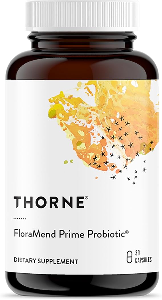 THORNE FloraMend Prime Probiotic, 5 Billion Live Cells, 30 Capsules | Clinically Studied for Weight Management, Supports Gut Health & Digestive Comfort*, Shelf-Stable Probiotic Blend