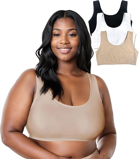 Bestform Women's 5009012 Tank Style Cotton Comfort Bra, 3-Pack
