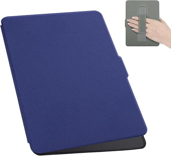 Case for Kobo Clara with Hand Strap & a Screen Protector, Ultra-Lightweight Protective Cover for Kobo Clara Colour 2024 (N367), Clara BW (N365), Clara 2E (N506) (Navy Blue, One Size)