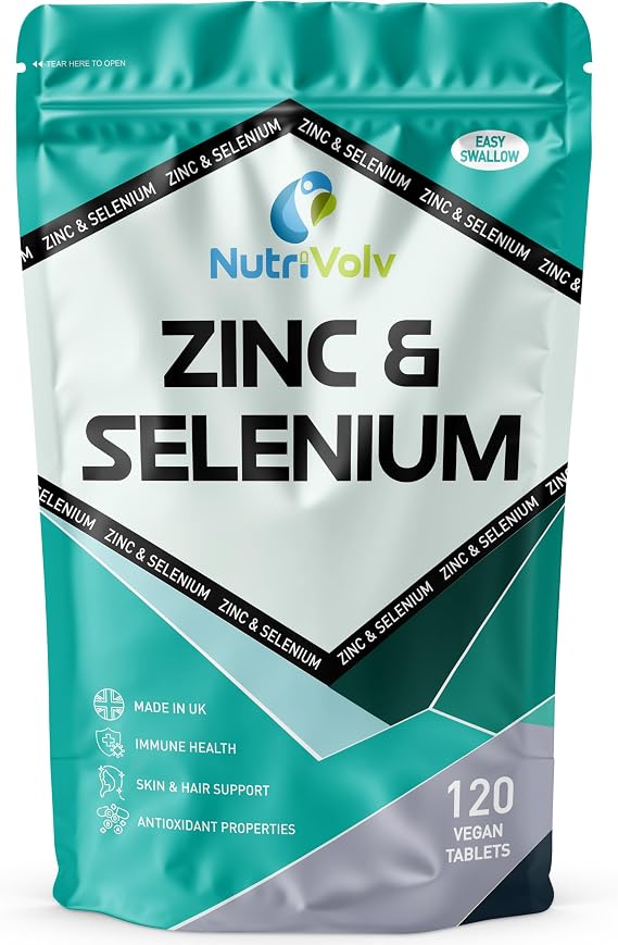 Zinc 15mg & Selenium 200mcg | 120 Tablets | Zinc Picolinate & Selenomethionine (Most Bioavailable Form) | Immune Support | by NutriVolv