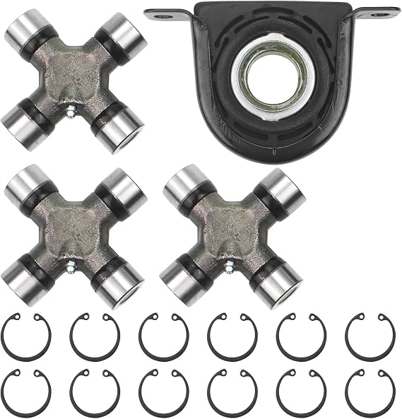MotorbyMotor Rear Center Support Bearing and U Joint Kit Replacement for 1999-2010 Ford F-250 F-350 Super Duty Driveshaft Support Bearing 4WD 4x4