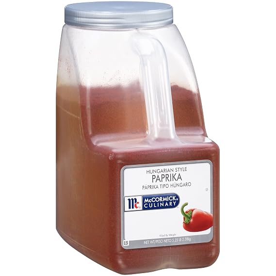 McCormick Culinary Hungarian Style Paprika, 5.25 lb - One 5.25 Pound Container of Sweet Hungarian Paprika Powder for Culinary Professionals, Great for Rubs and Garnish