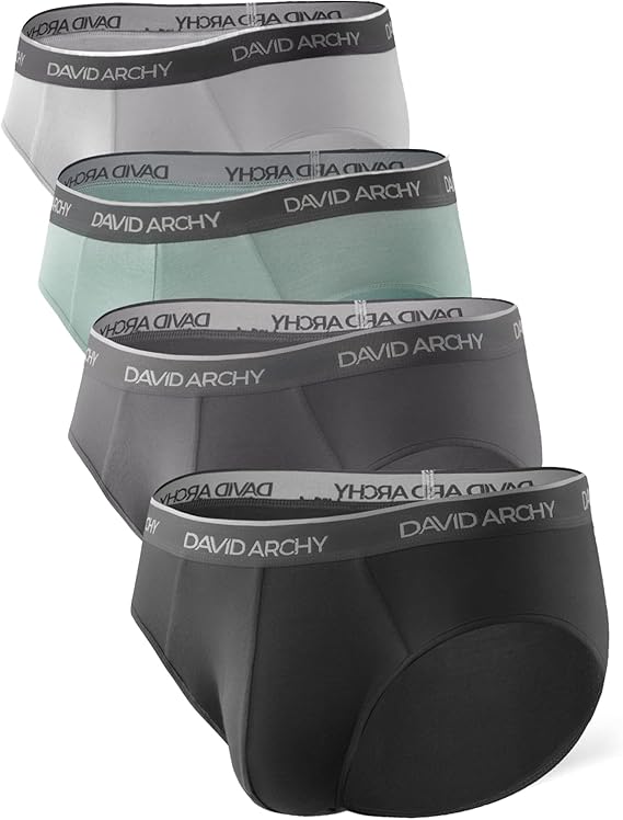 DAVID ARCHY Men's Breathable Support Pouch Underwear Briefs 4 or 7 Pack