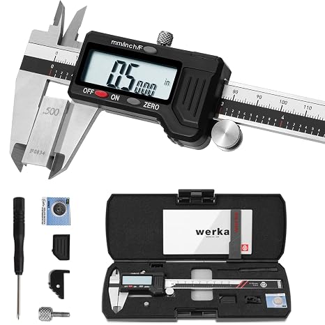 Werka Digital Caliper 0-6 Inch, Stainless Steel Measuring Tool
