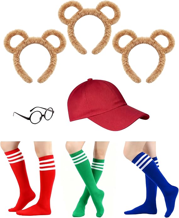 8PCS Chipmunks Costumes Premium Set - Includes Black Glasses Frame, Stylish Skirt, Knee-High Socks & Hat | Ultimate Bundle for Easy & Fun Cosplay, Stage Performance & Unforgettable Halloween Parties