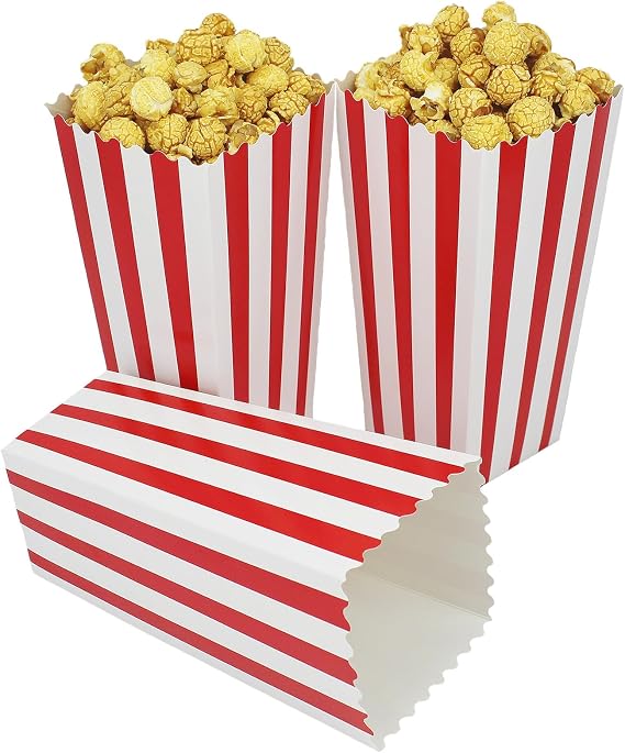 15Pcs Large Popcorn Boxes,19.8cm Classic Popcorn Containers Popcorn Holder