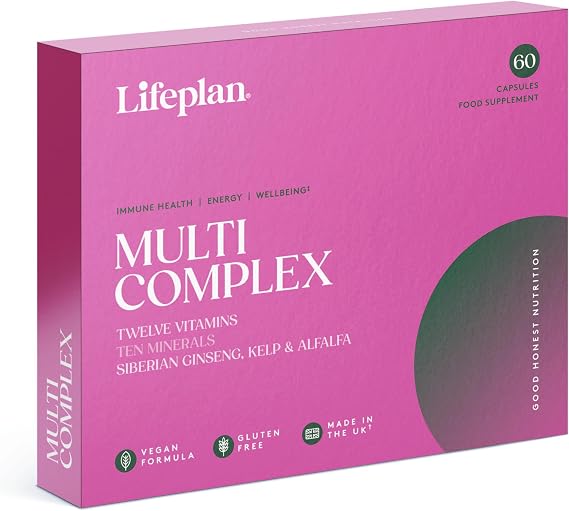LIFEPLAN Multi Complex 60 Capsules – Multivitamin & Mineral Supplement – Daily Immune, Energy & General Health Support – 81.66g
