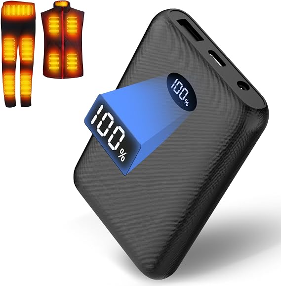 CYCYHEAT 7.4V2A 10000mAh Battery Pack for Heated Vest Jacket Coat Pants and Heating Underwear, Heated Clothing Replacement Battery Pack