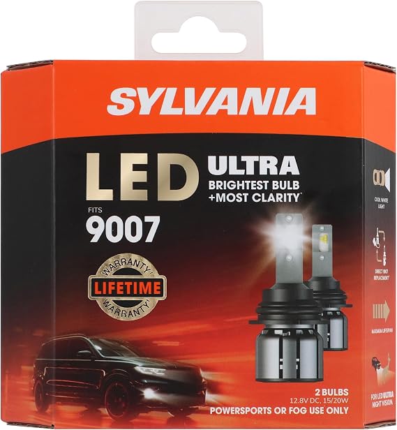 SYLVANIA 9007 LED Ultra Headlight & Fog Bulb, 6000K Cool White