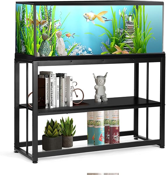 VOWNER 55-75 Gallon Fish Tank Stand, Metal Aquarium Stand, Black