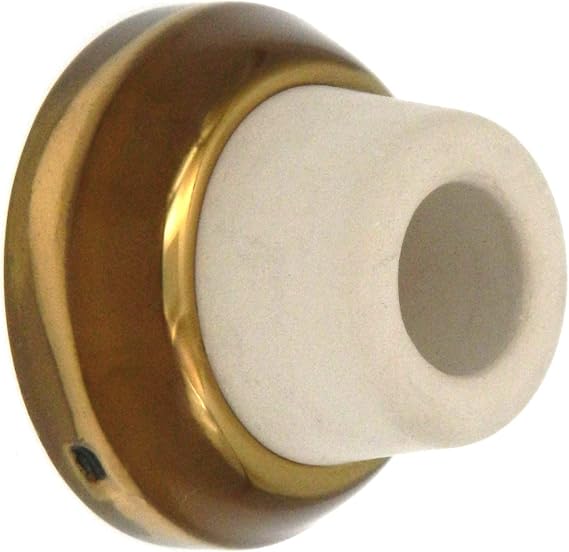 Warwick Small Wall Bumper Concave Doorstop, Polished Brass 1 7/8" Base, BH2005PB