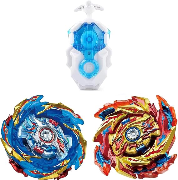 Hozuumo Gyro Battling Top Burst Gyro Toy Set, with Gyro Launchers and Handle Combat Battling Game, Gift for Kids Children, B-174-01+B-174-02