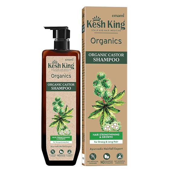 Kesh King Organic Castor Shampoo | Improves Hair Growth with Ayurvedic Herbs | Strengthen Hair Roots | Gives Longer & Stronger Hair | 10.14 Fl Oz/300ml