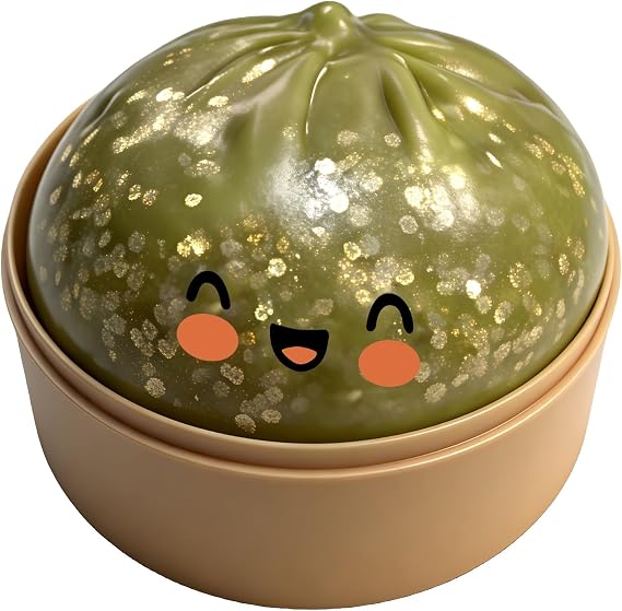 Squishy Dumpling Glitter Cute Dumpling Glitter Squishy with Steamer