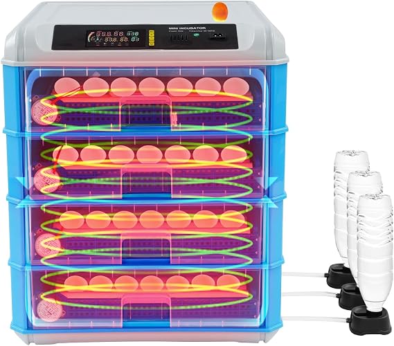 CNCEST Automatic Egg Incubator,Digital Poultry Hatcher Machine,LED Automatic Egg Turning & Temperature Control,32-210.2F General Purpose Incubator for Hatching Chicken Duck Quail Eggs (192 Egg)
