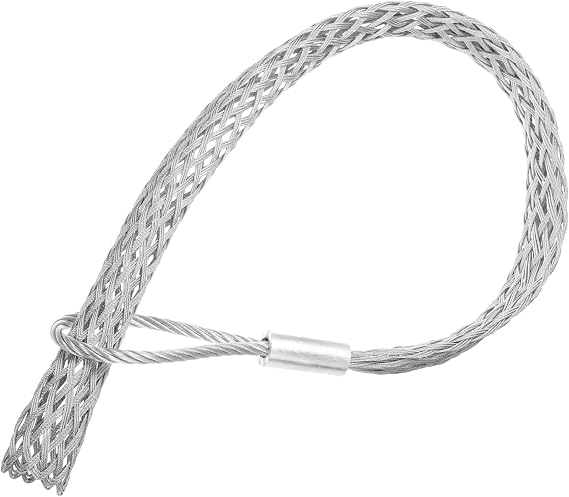 MECCANIXITY Cable Pulling Grip for 75-88mm Cable 150cm Wire Mesh Puller Socks Grip Single Head Galvanizing Steel Wire Grips Net Cover Smooth,1 Pcs(Silver)