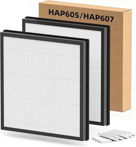 2 Pack Replacement Filter for XenonLab HAP605 HAP607 & FreAire HAP605 HAP607 Air Purifier, 3-in-1 HEPA with Activated Carbon Filter