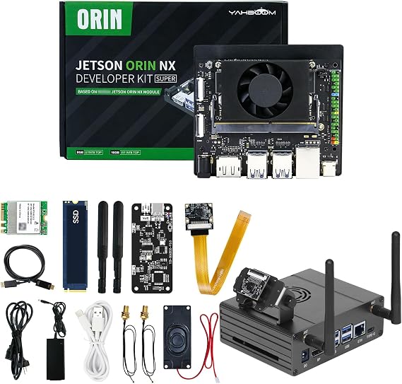 Yahboom Jetson Orin NX Super 157TOPS AI Development Kit for Mechanical Engineers, Embedded/Edge Systems, AI Voice Module, IMX219 CSI Camera, Built-in 256GB SSD, Acrylic Enclosure Included