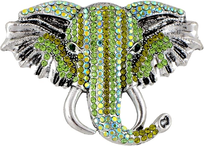 Alilang Crystal Rhinestone Elephant Brooch Pin for Animal Themed Parties, Mother's Day