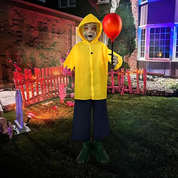 4 Ft Life Size Halloween Animatronics Prop with Sound & Touch