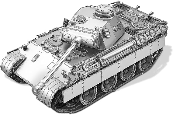 piececool 3D Puzzle Metal Tank Battle Truck Panther 1:48 3D Metal Puzzle PzKpfw V Ausf D Model Ship for 340 Stainless Steel Birthday Gift Model Kit Adults