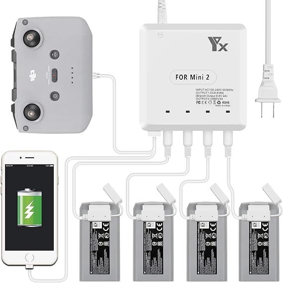 Hanatora 6 in 1 Battery Charger for DJI Mini 4K,Mini 2/SE/2 SE Drone,Rapid Multi Parallel Charging Hub Accessories